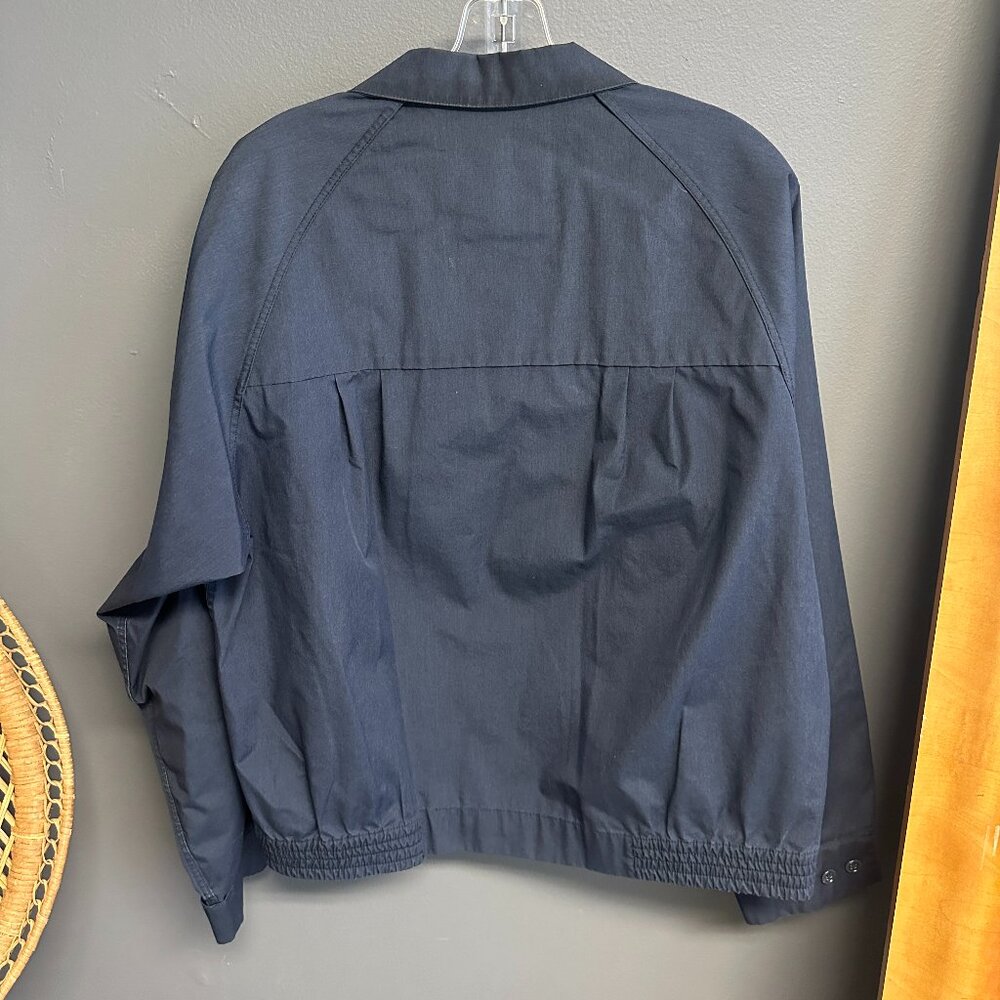 London Fog Vintage 80s Mens Size‎ 44 Work Shop Coat Navy Zip Retro Workwear - Picture 5 of 7
